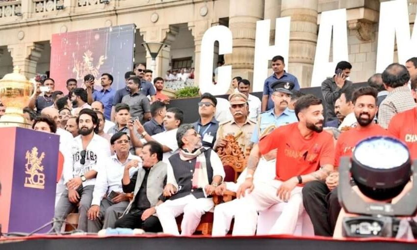  RCB जश्न में मातम: भगदड़ में 11 मौतें, मंच पर चमकता रहा मंत्री का बेटा