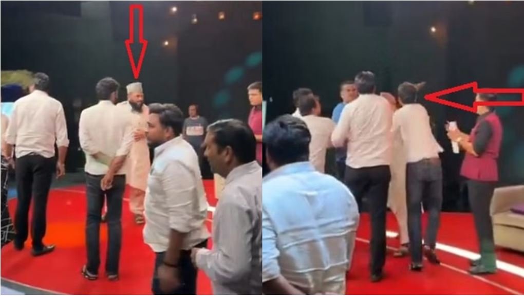 Maulana Sajid Rashidi slapped by a SP worker