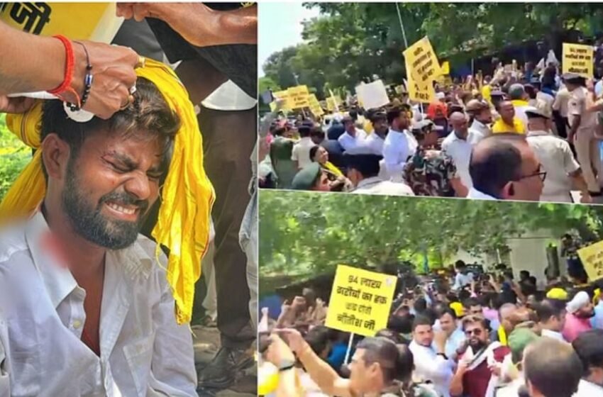 Lathicharge on Jansuraj protesters in Bihar