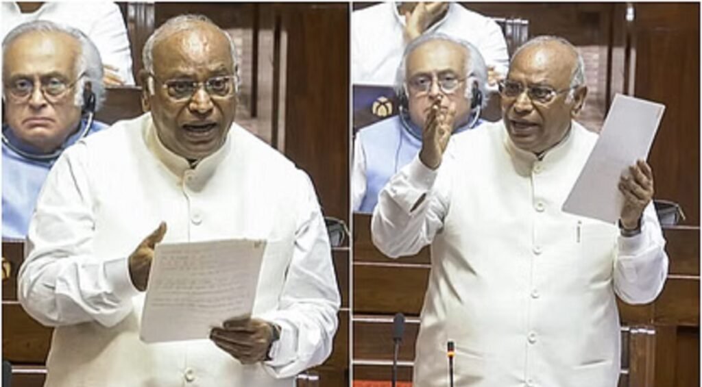 Mallikarjun Kharge attacks PM Modi in Rajya Sabha