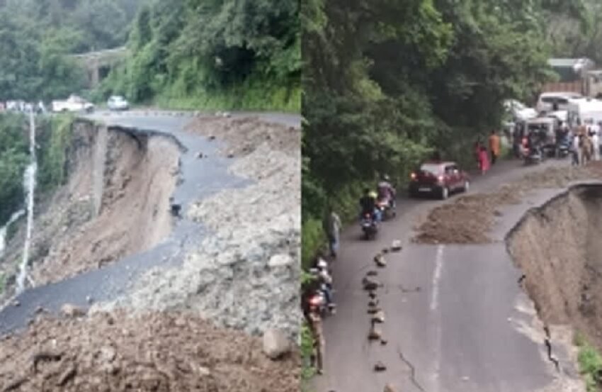 traffic halted due to landslides in Mussoorie